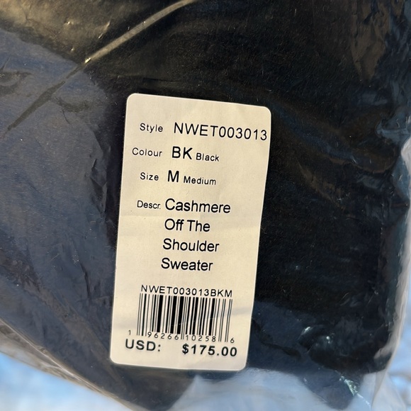 NAADAM black cashmere sweater * sz MED * NEW WITH TAGS - Picture 7 of 7